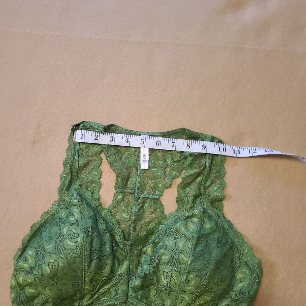 Zenana Outfitters Green Lace Padded Bralette Large Racerback Stretchy - Picture 7 of 7